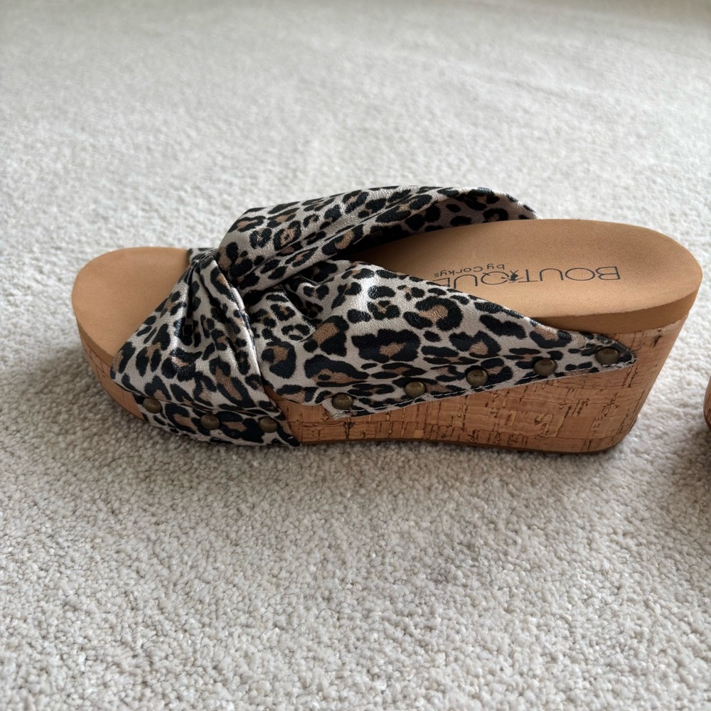 Corkys Leopard Print Wedges